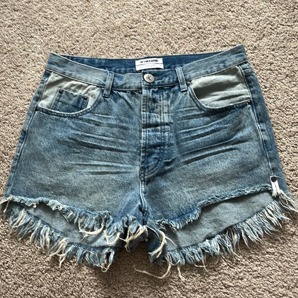 OCEAN OUTLAWS MID LENGTH DENIM SHORT - ONE TEASPOON.